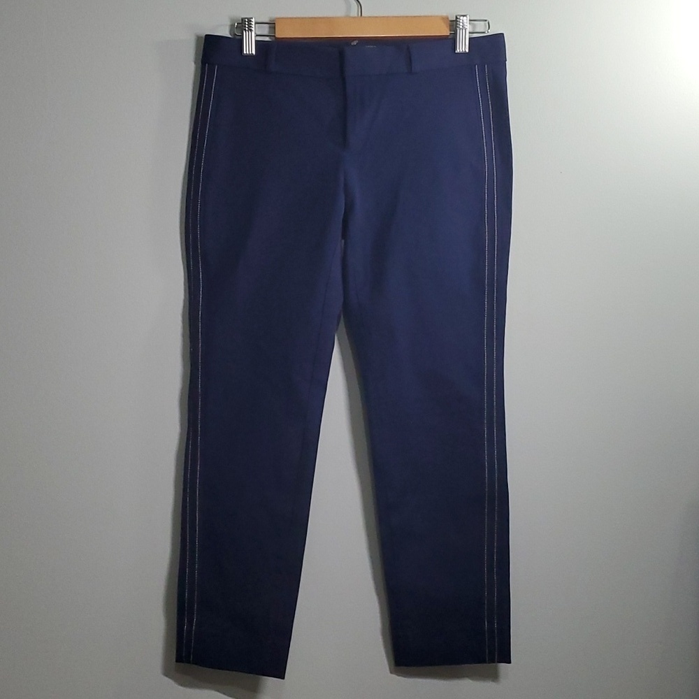 Banana Republic pants women’s sz 4 Sloan Crop blue side stripe